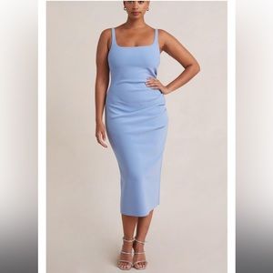 Bec & Bridge Karina Tuck Midi Dress in Malibu Blue